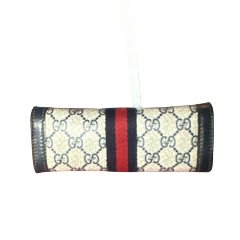 Authentic Vintage Gucci Sherry line Clutch Bag With Navy and Red Web Stripes - Picture 8 of 11